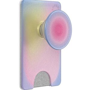 PopSocket PopWallet+ Pink and Gray Aura glitter